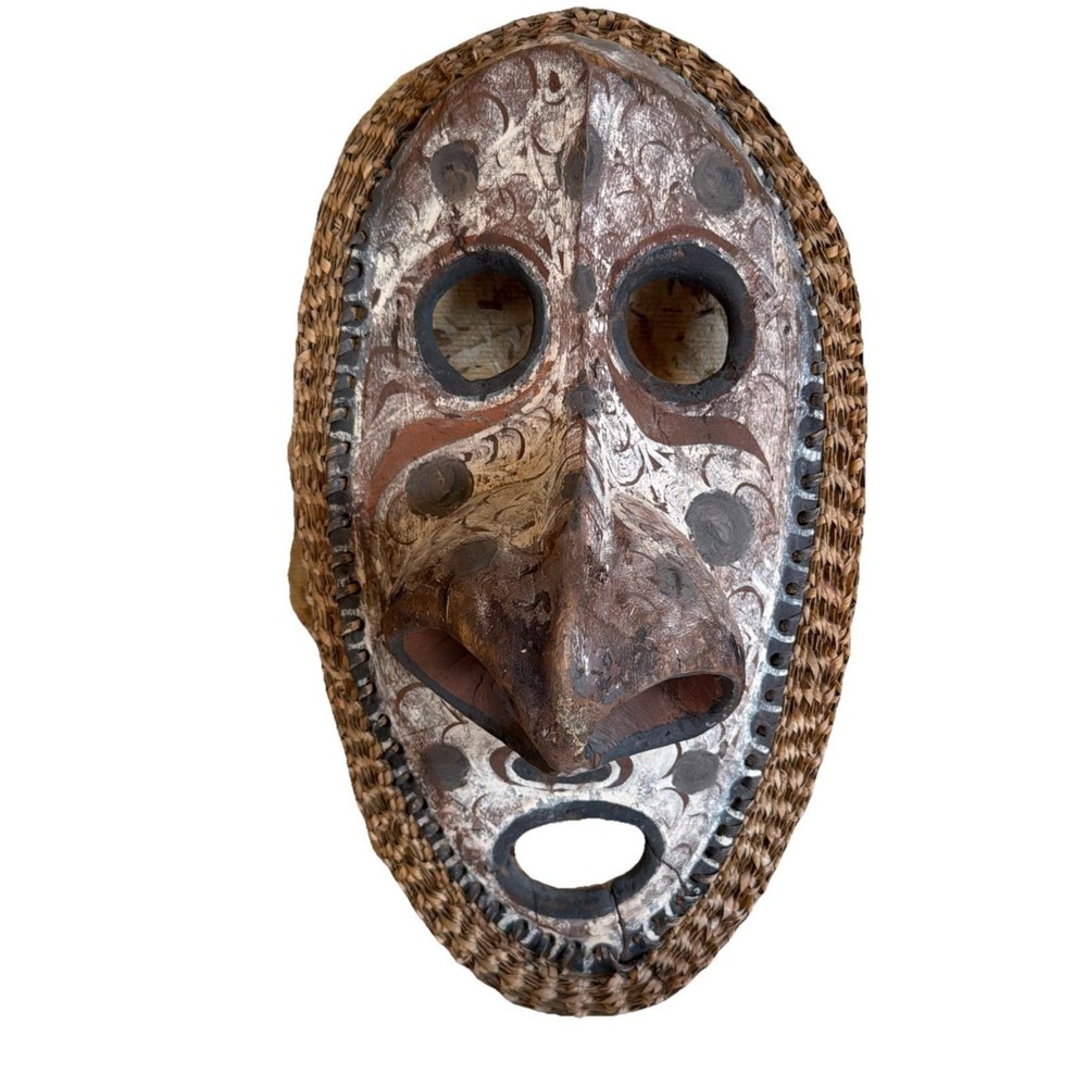 Vtg Sing Sing Mask Sepik River Papua New Guinea 1986 Tribal Ceremonial Ritual